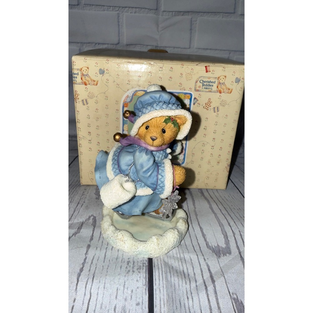 Cherished Teddies Candace Skating On Holiday Joy 269778 Figurine 1997 Boxed